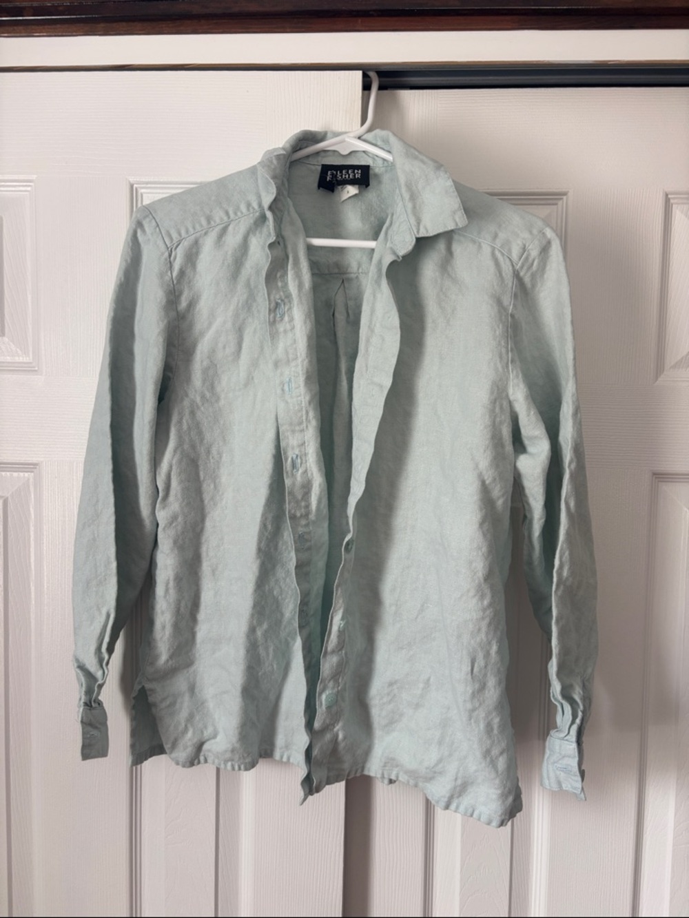 Eileen Fisher 100% Linen Women’s Button Up Long Sleeve Shirt